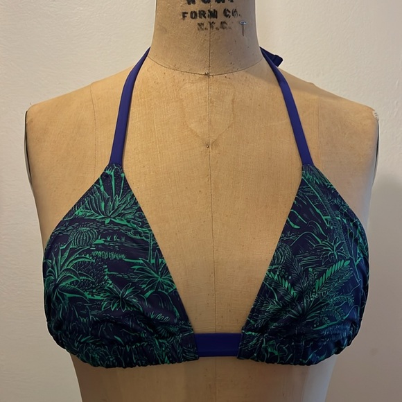 Maison Lejaby Sierra Nevada printed triangle bikini top & low-rise bikini briefs - Picture 2 of 12
